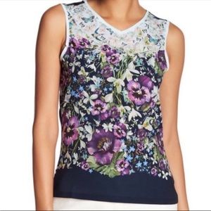 Ted Baker Fatile Enchantment Floral Sleeveless Top Sz 4 (US 10)